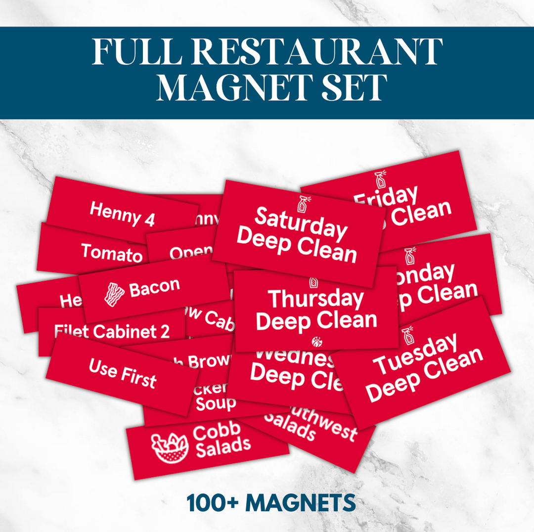 Full Restaurant Magnet Label Set (100+ magnets)