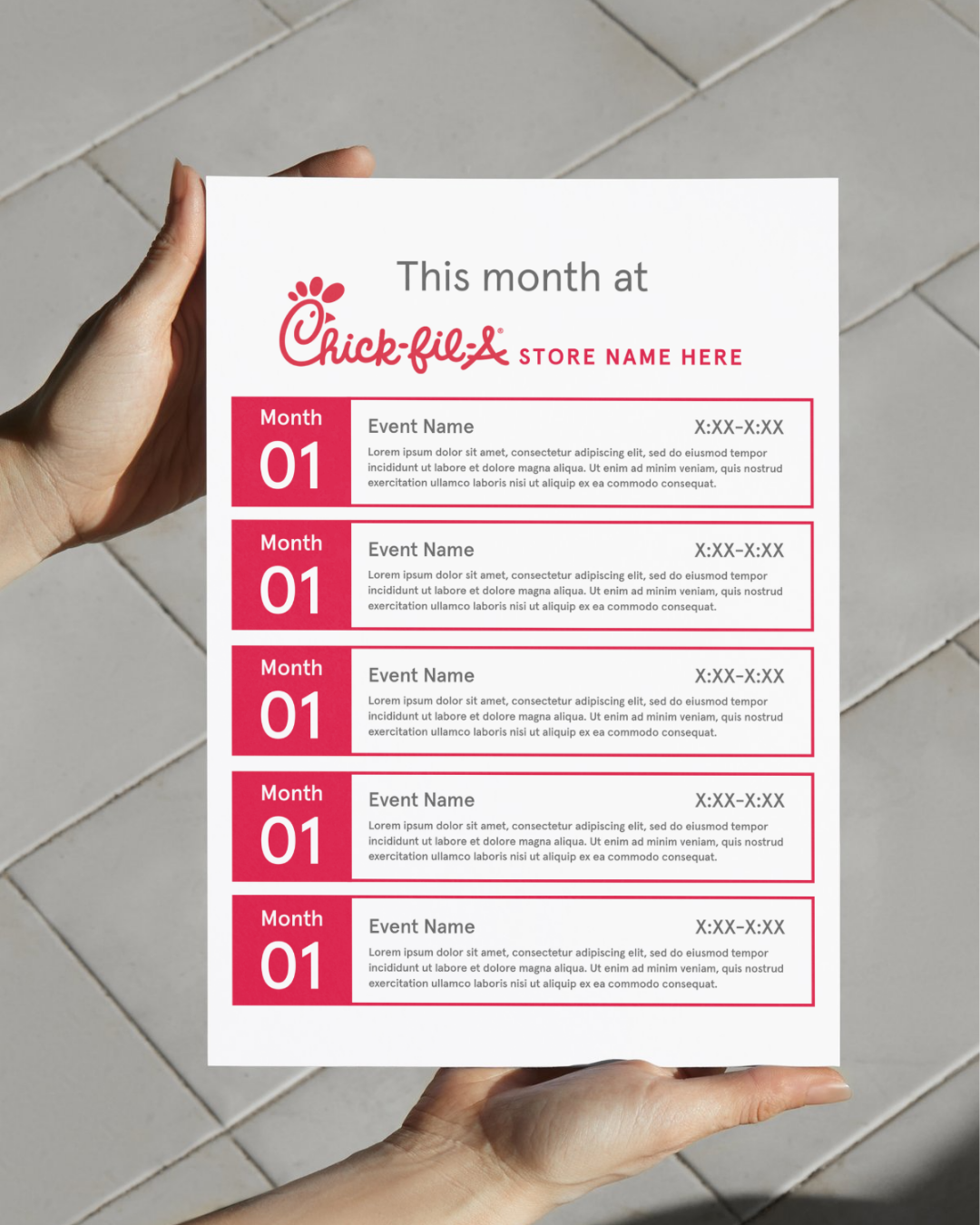 Monthly Event Calendar Template