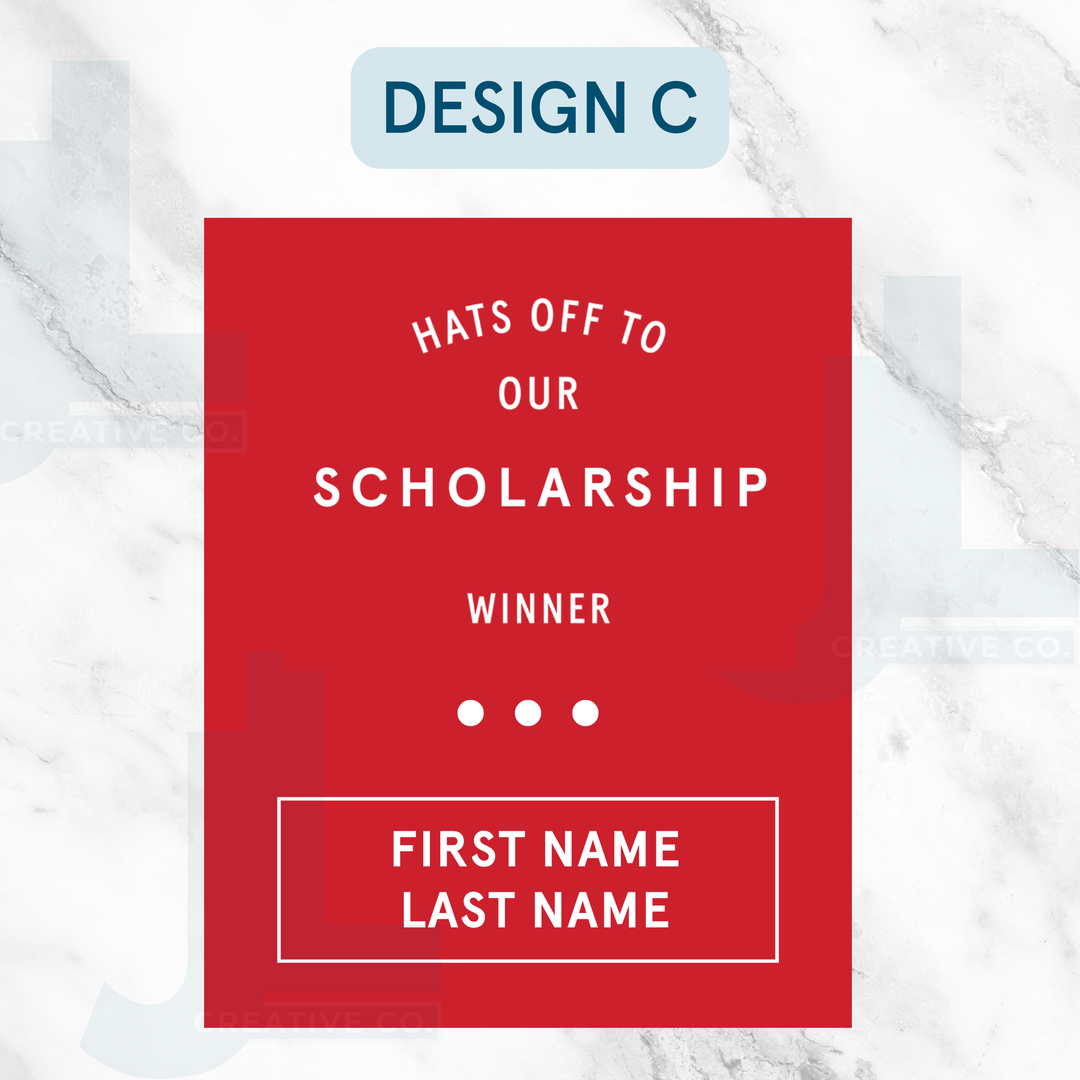 Scholarship Winner Window Clings