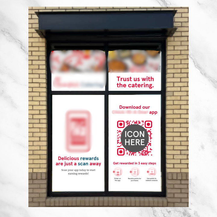 Full Restaurant Window Perforated Cling