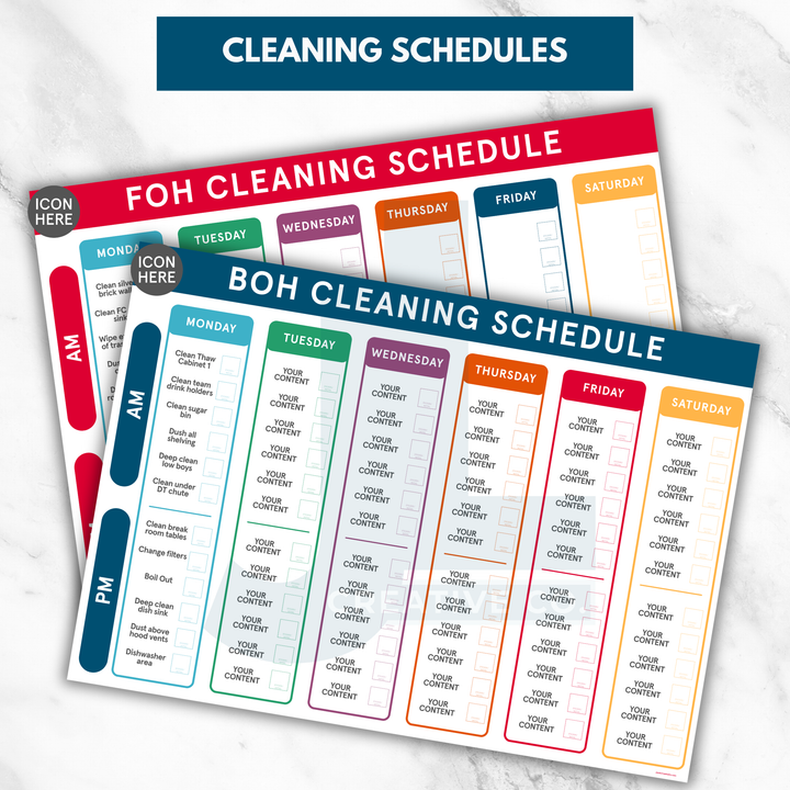 FOH & BOH Cleaning Schedule Checklist