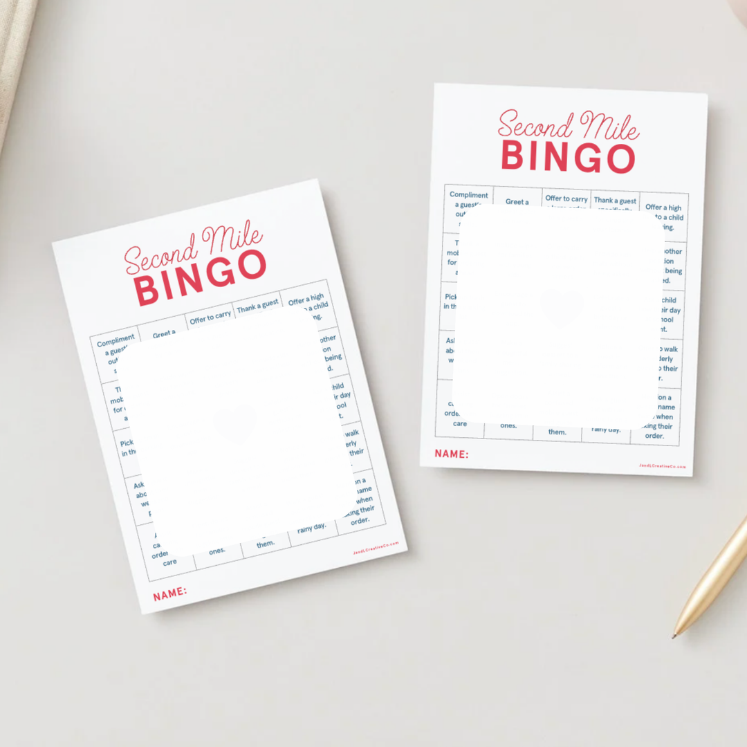 Second Mile Bingo Card
