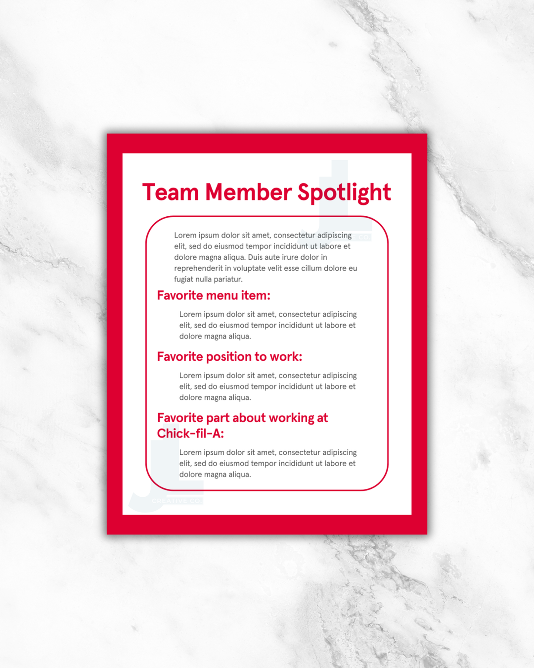 Team Member Spotlight Canva Template