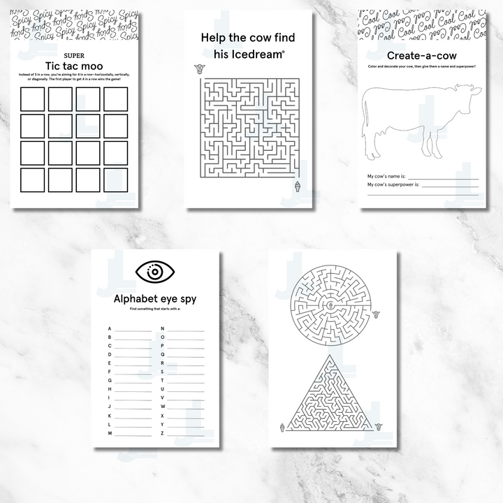 Half-Sheet Activity Pages