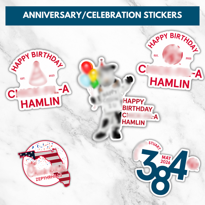 Custom Anniversary & Celebration Stickers