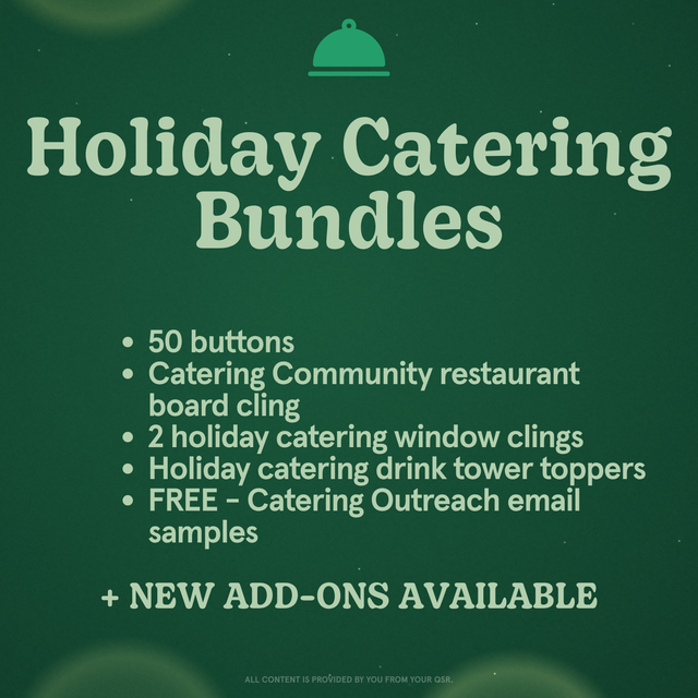 Holiday Catering Resources & Bundles (Fast Shipping)