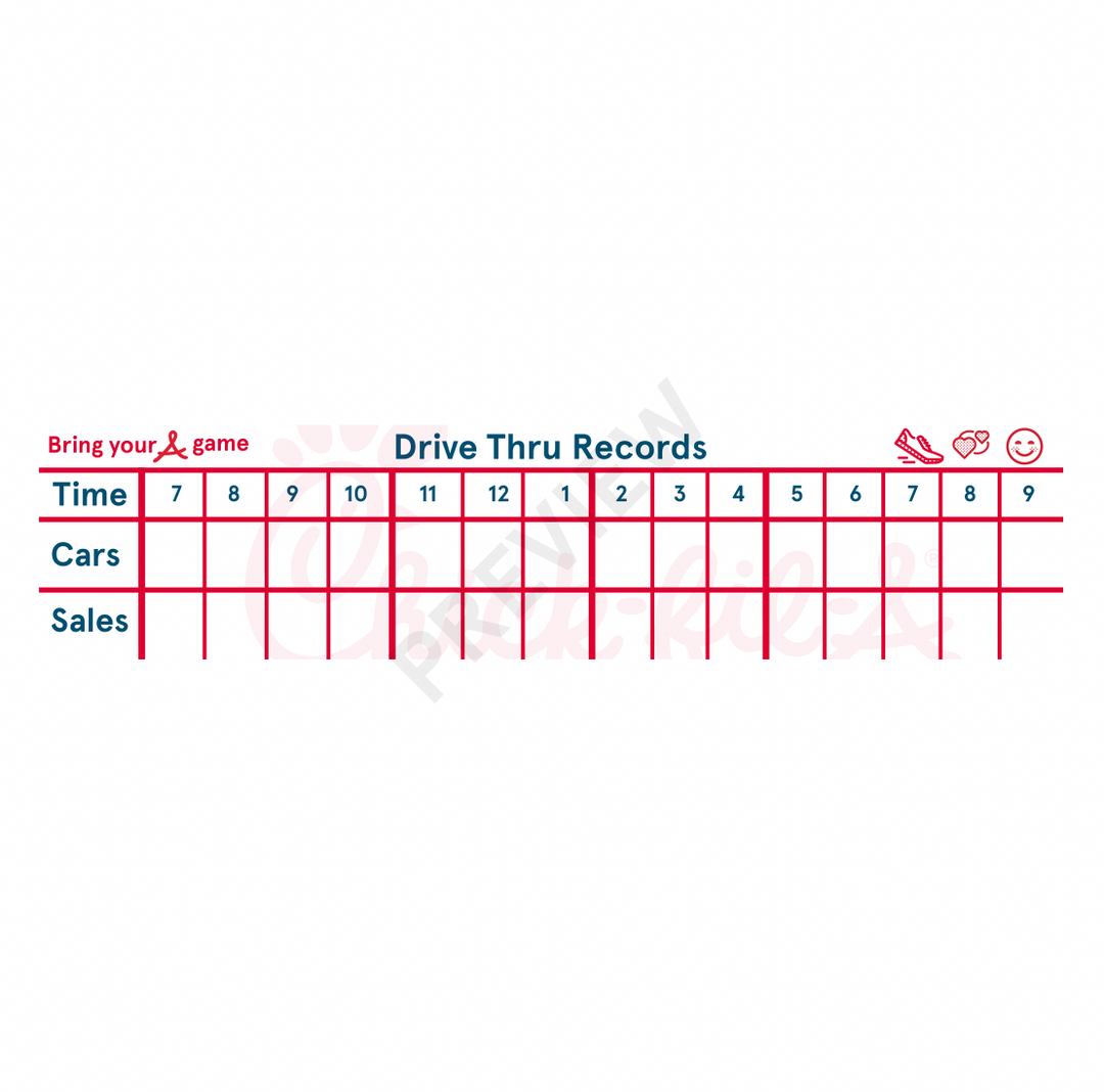 Drive Thru Record Scoreboard (Dry Erase)