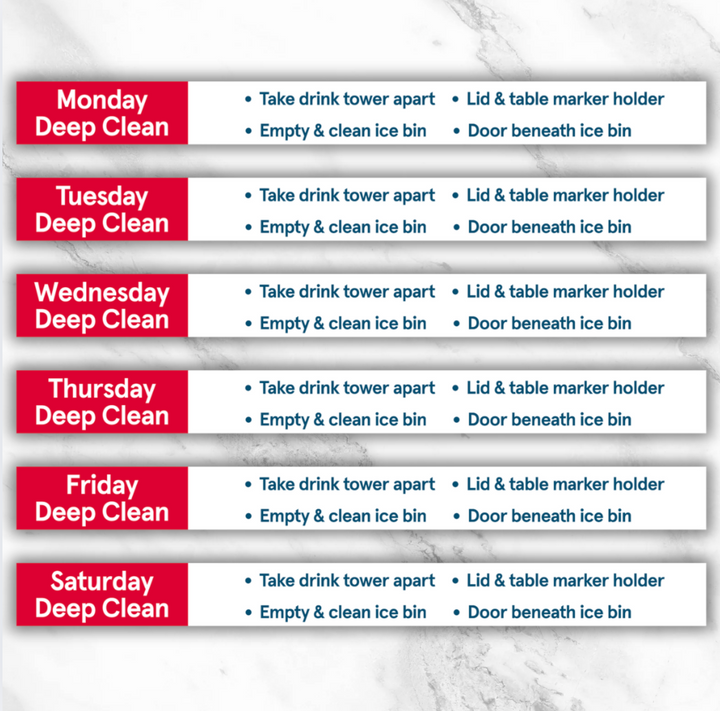 Drink Tower Deep Clean Stickers