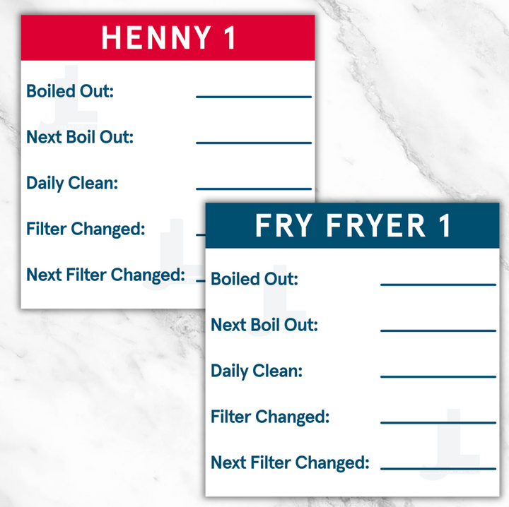 Henny & Fry Fryer Boil Out Tracker Stickers