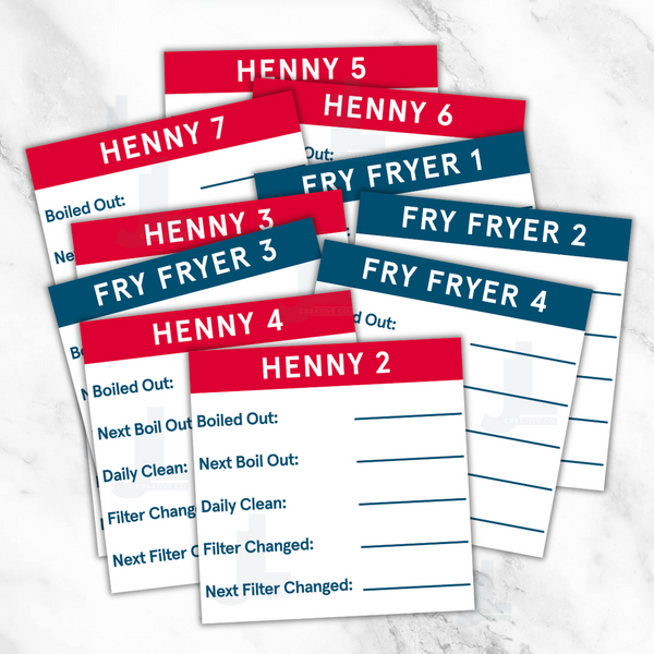 Henny & Fry Fryer Boil Out Tracker Stickers