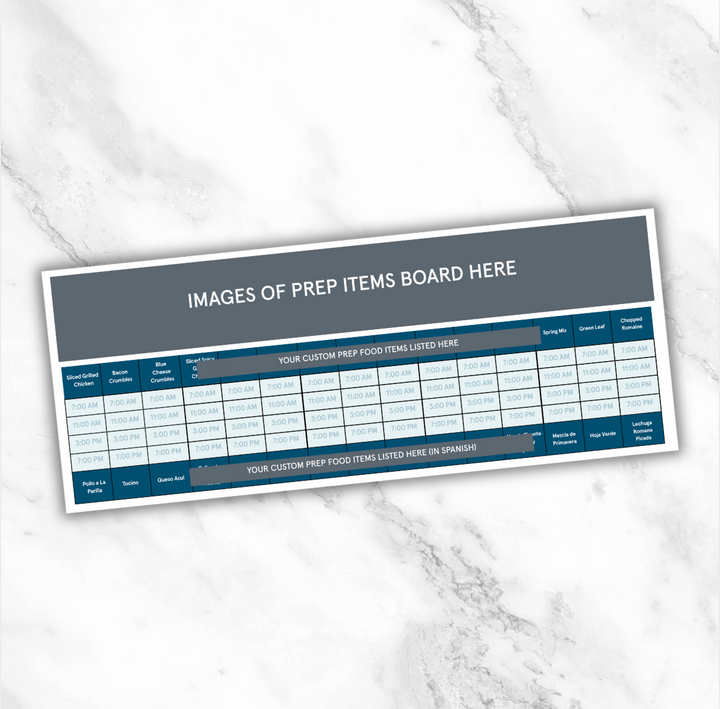 Salad Prep Table Layout