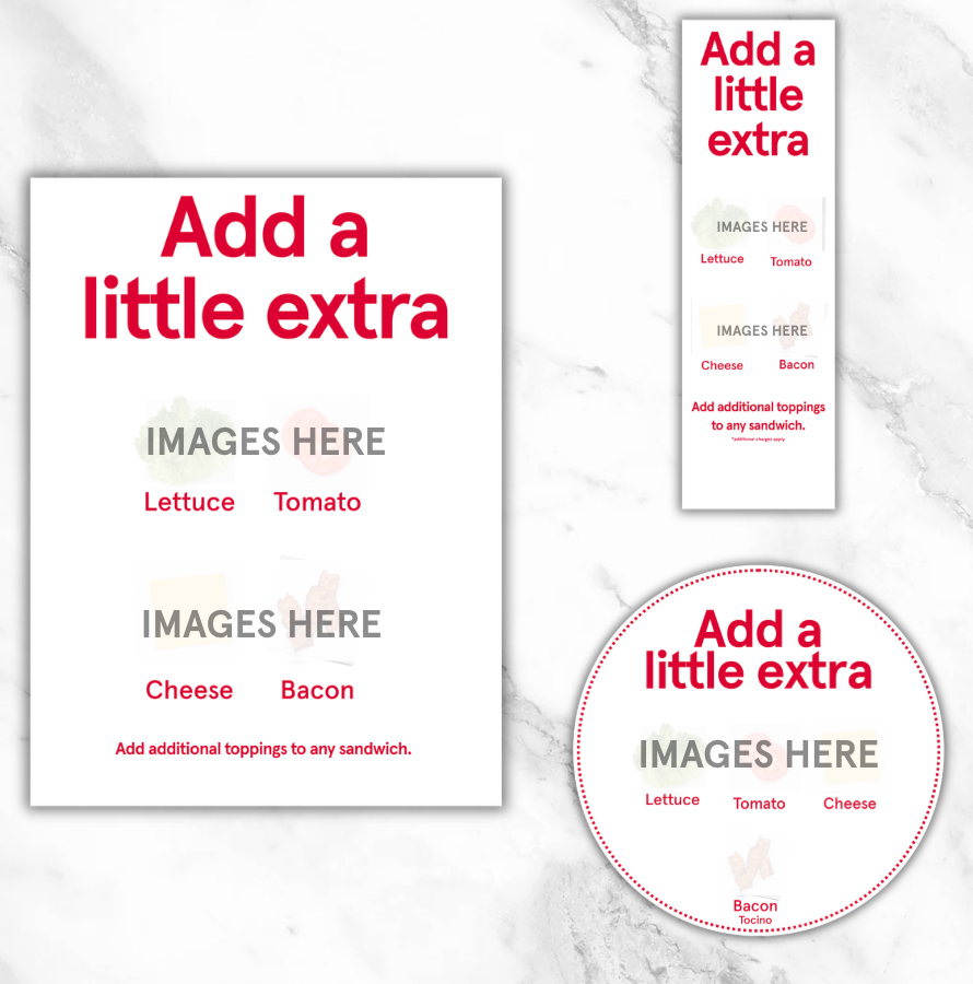 Menu Add-Ons Upsell Signage