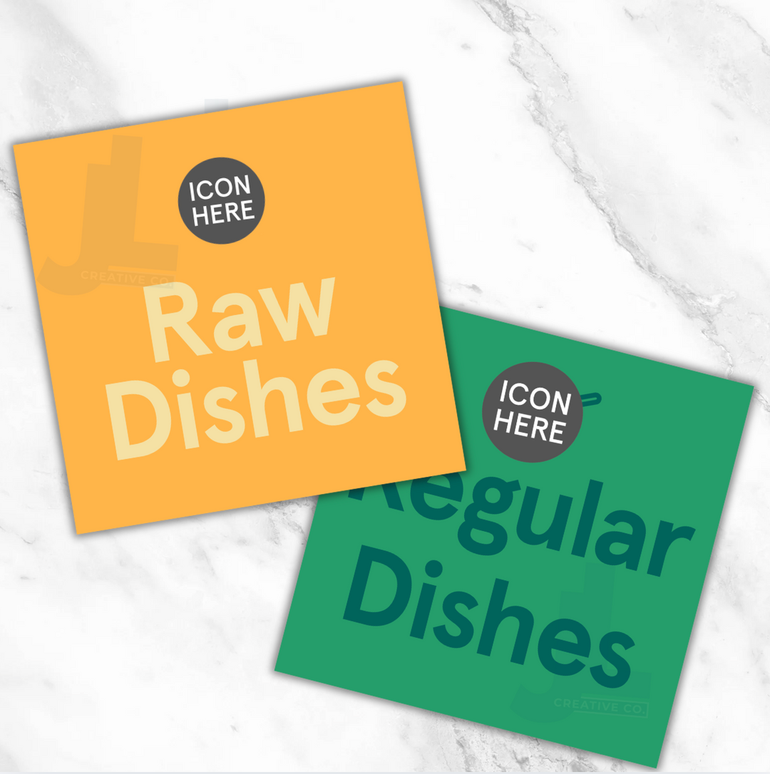 Raw / Regular Dishes Sign