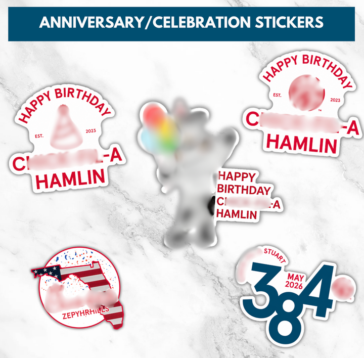 Custom Anniversary & Celebration Stickers
